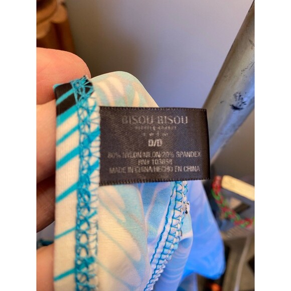 Bisou Bisou Halter Swimsuit Top Size Large 12-14 Turquois Chic - Picture 6 of 6
